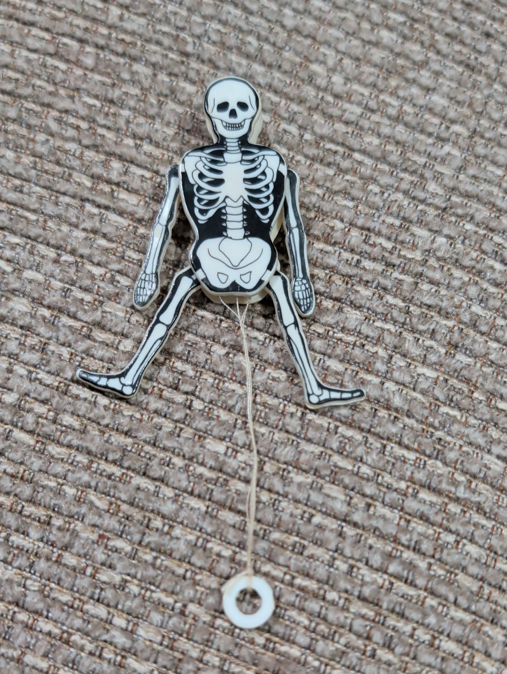 Vintage Articulated Skeleton Pull-String Pin